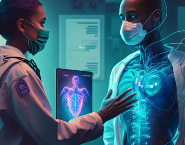 bagboola_futuristic_4k_image_of_a_healthcare_worker_using_AI_te_43f2810d-42c2-4bf8-a864-611ef4ee3cae