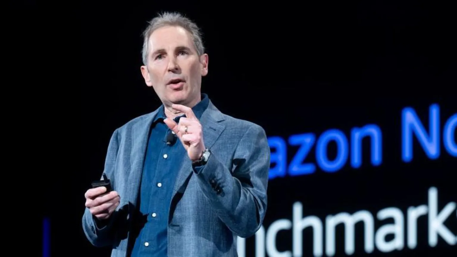Getty Images Amazon boss Andy Jassy speaking at a conference