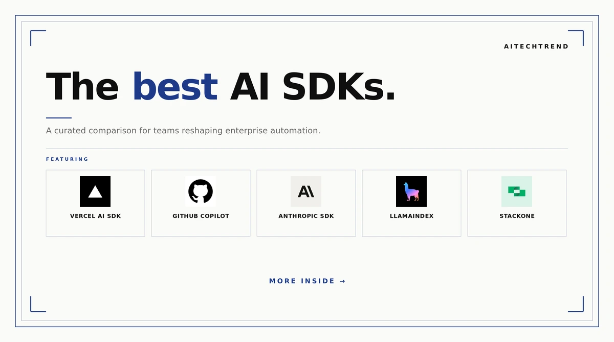 My Review of the 6 Best AI SDKs for 2026 1 best AI SDKs