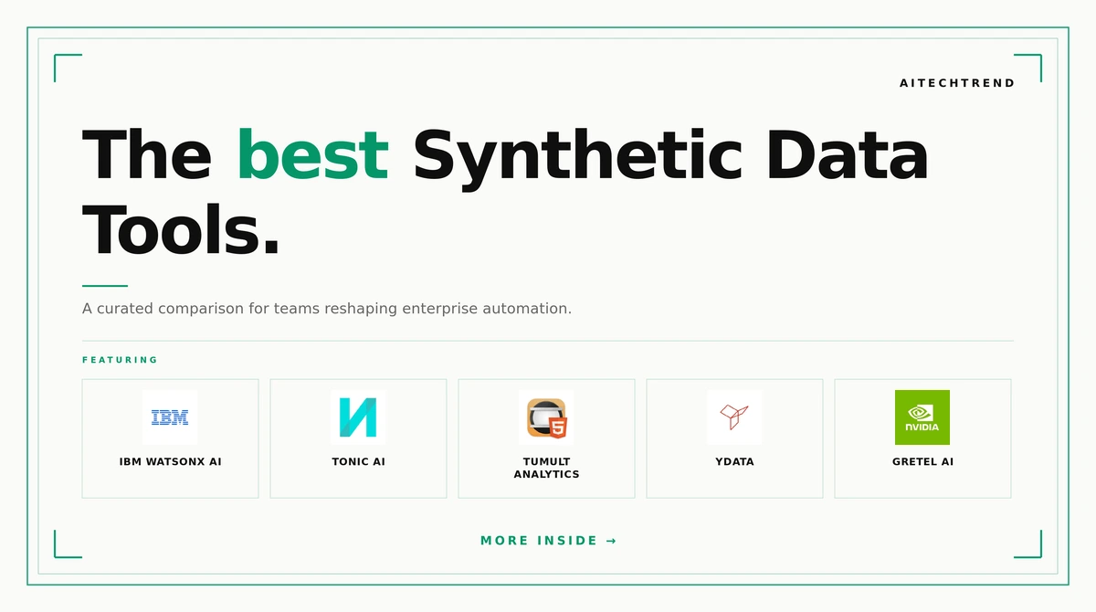 10 Best Synthetic Data Tools I Recommend in 2026 1 best synthetic data tools